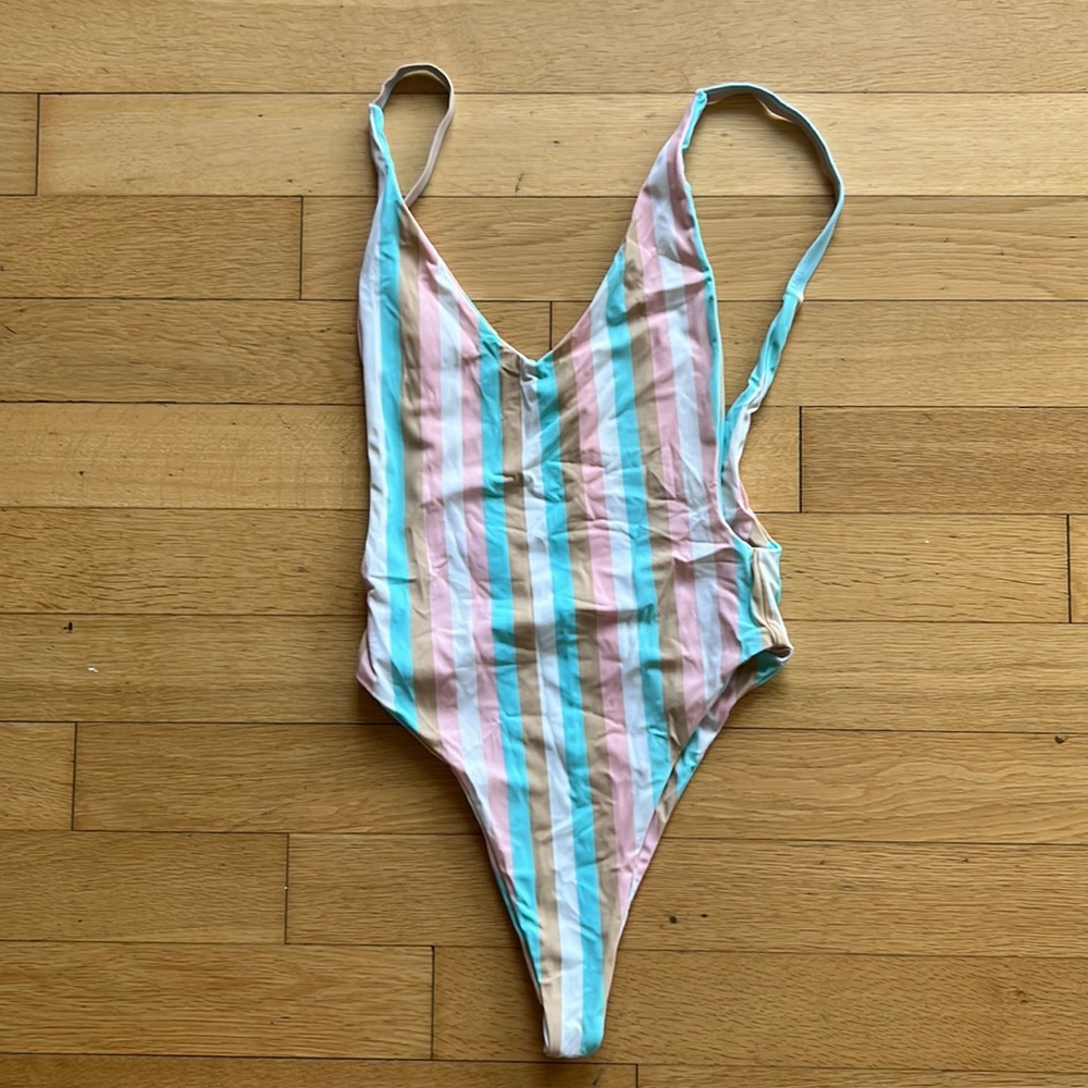 Stripe one piece swim